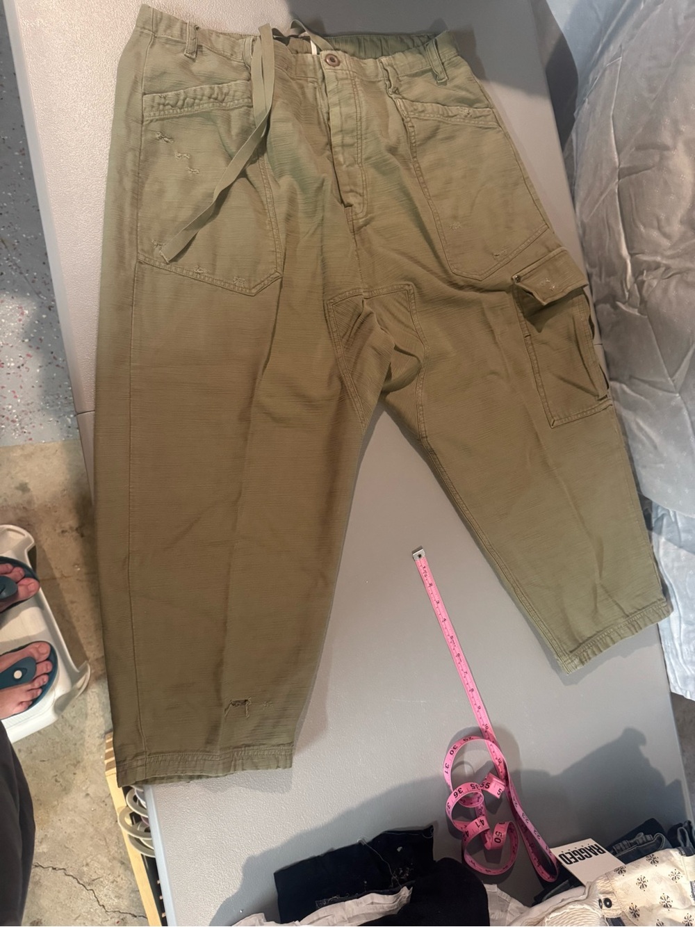 Free People Light Olive Utility Pants